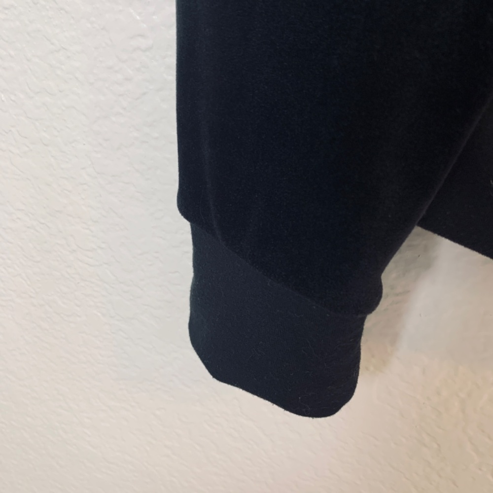 Champion Black Velvet Sweatshirt Womens Small 1/4 Zip Whimsygoth Velour - Picture 4 of 10